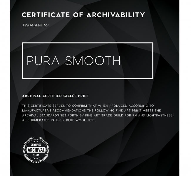 BC Archival Certificate Pura Smooth3