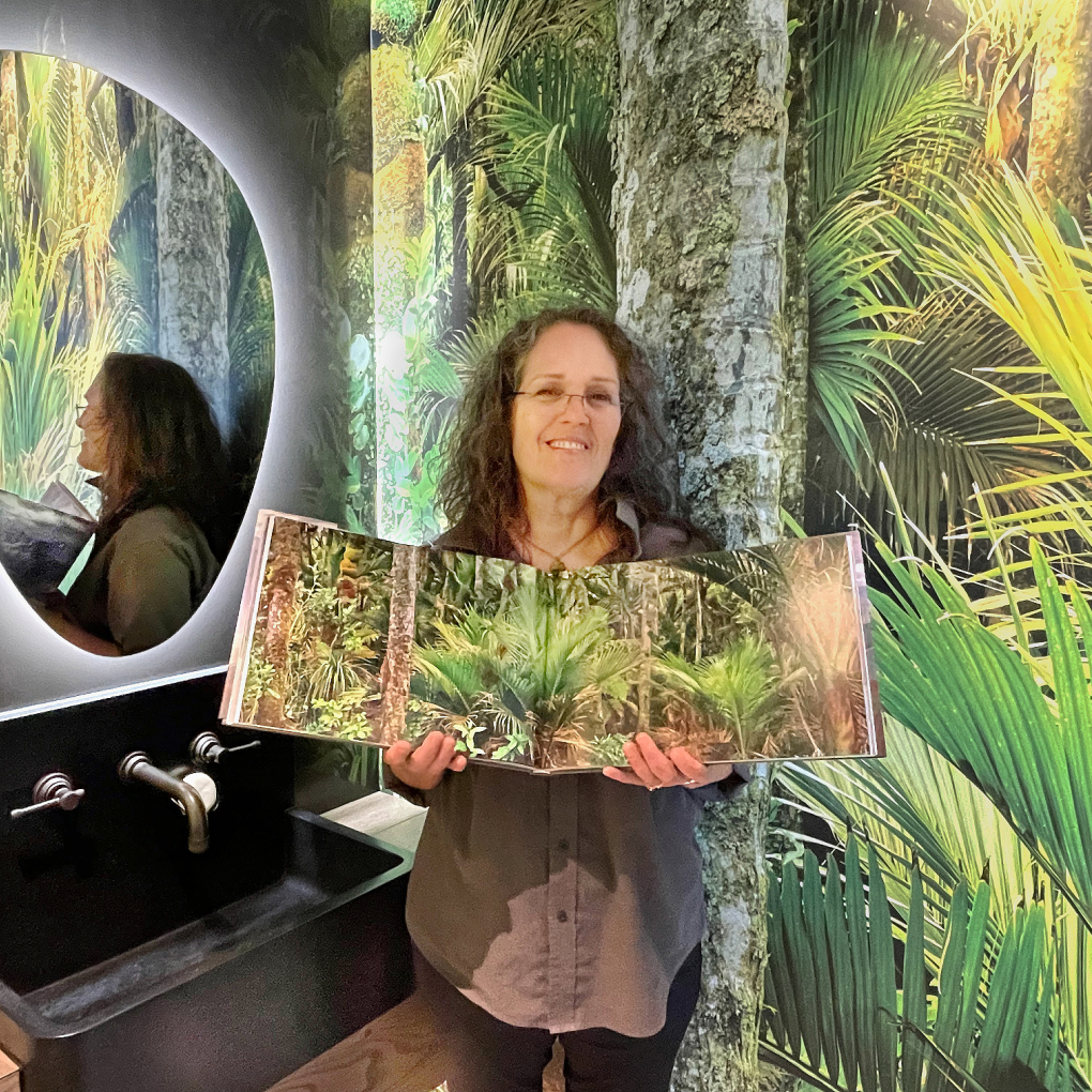 My Auckland client Marcie found me on Google, after searching for high res. bush scenes to adorn two powder rooms in her new home. As Marcie said "We are so chuffed & I have been on the verge of tears here and there because they are so beautiful!" 