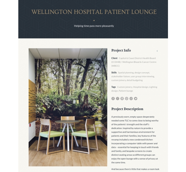 Wellington Hospital lounge