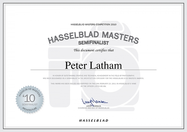 certificate semifinalist 2011 Architecture